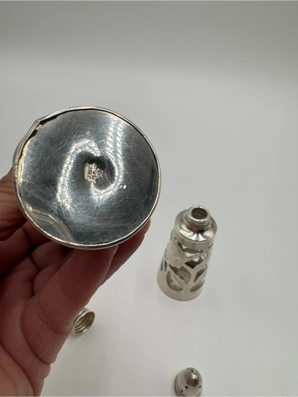 Taxco Sterling Silver 925 Salt and Pepper shakers Marked Taxco 925 Sterling CH